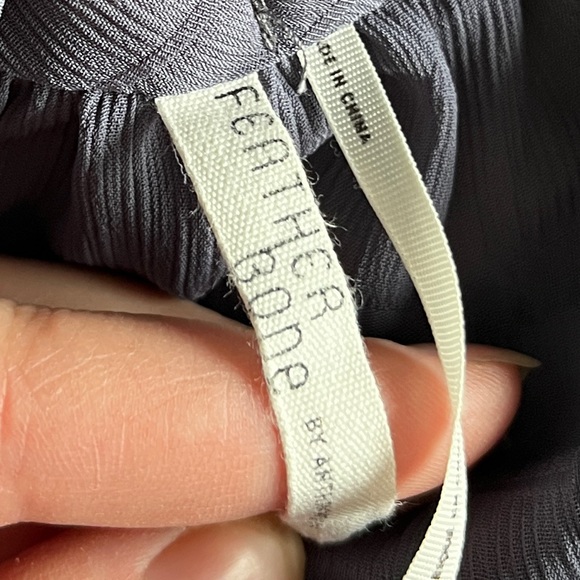 Feather Bone by Anthropologie Marietta Blouse High Neck Rhinestone Buttons - Picture 6 of 7